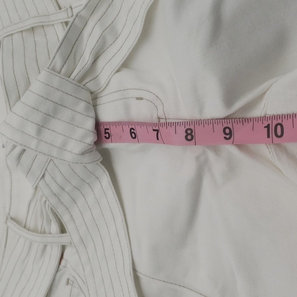 1577- INC Women's Casual Pants White Cropped Wide Leg Stretch Size 6 NWT - Picture 9 of 12